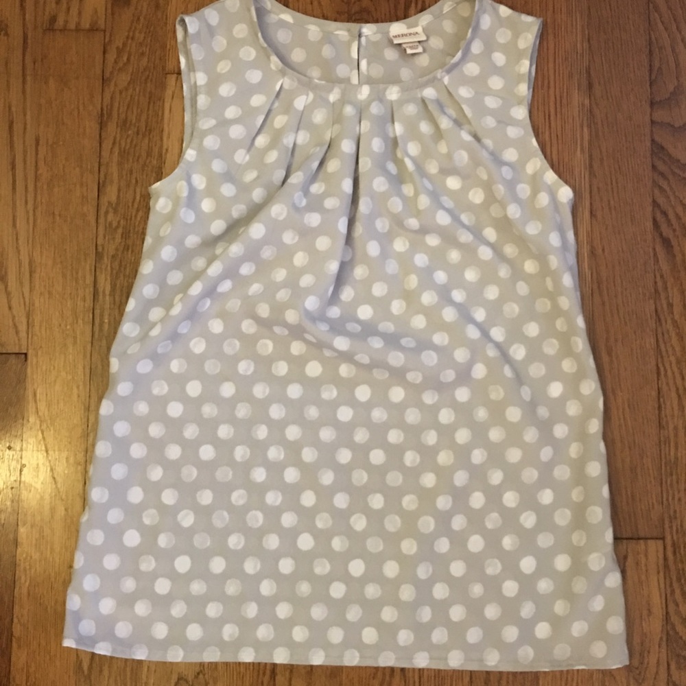 Grey polka dot blouse